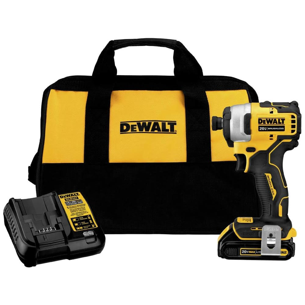 DEWALT DCF809C1 20V MAX Compact Brushless Impact Driver (Refurbished) - Powerful Cordless Tool for DIY & Professional Use - Includes DEWALT Warranty - Perfect for Construction, Woodworking & Home Improvement Projects