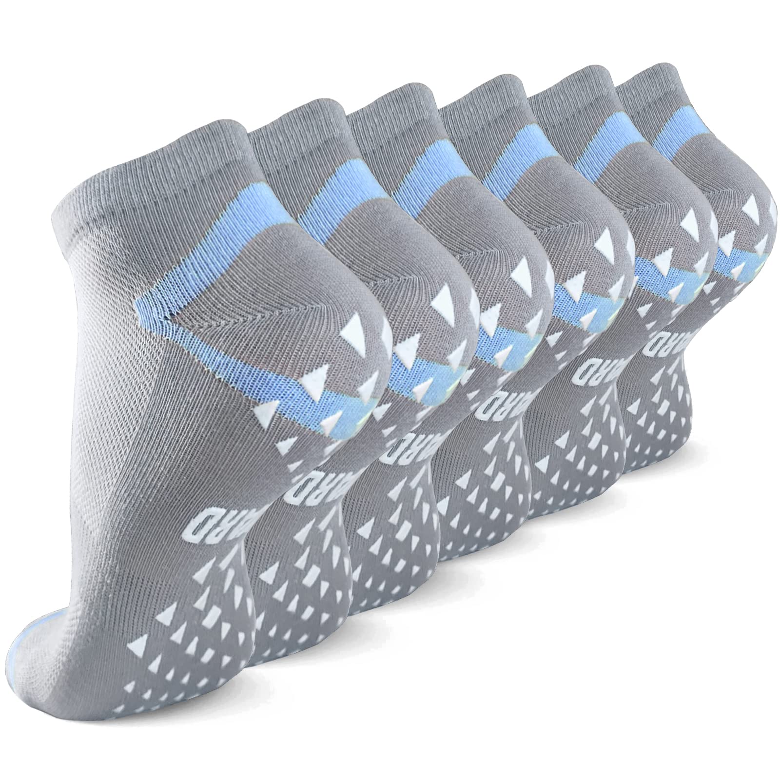 NOVAYARD 6 Pairs Non-Slip Yoga Socks for Women - Anti-Skid Pilates, Hospital & Barre Gripper Socks - Perfect for Yoga, Workouts, Nursing and Dance Classes