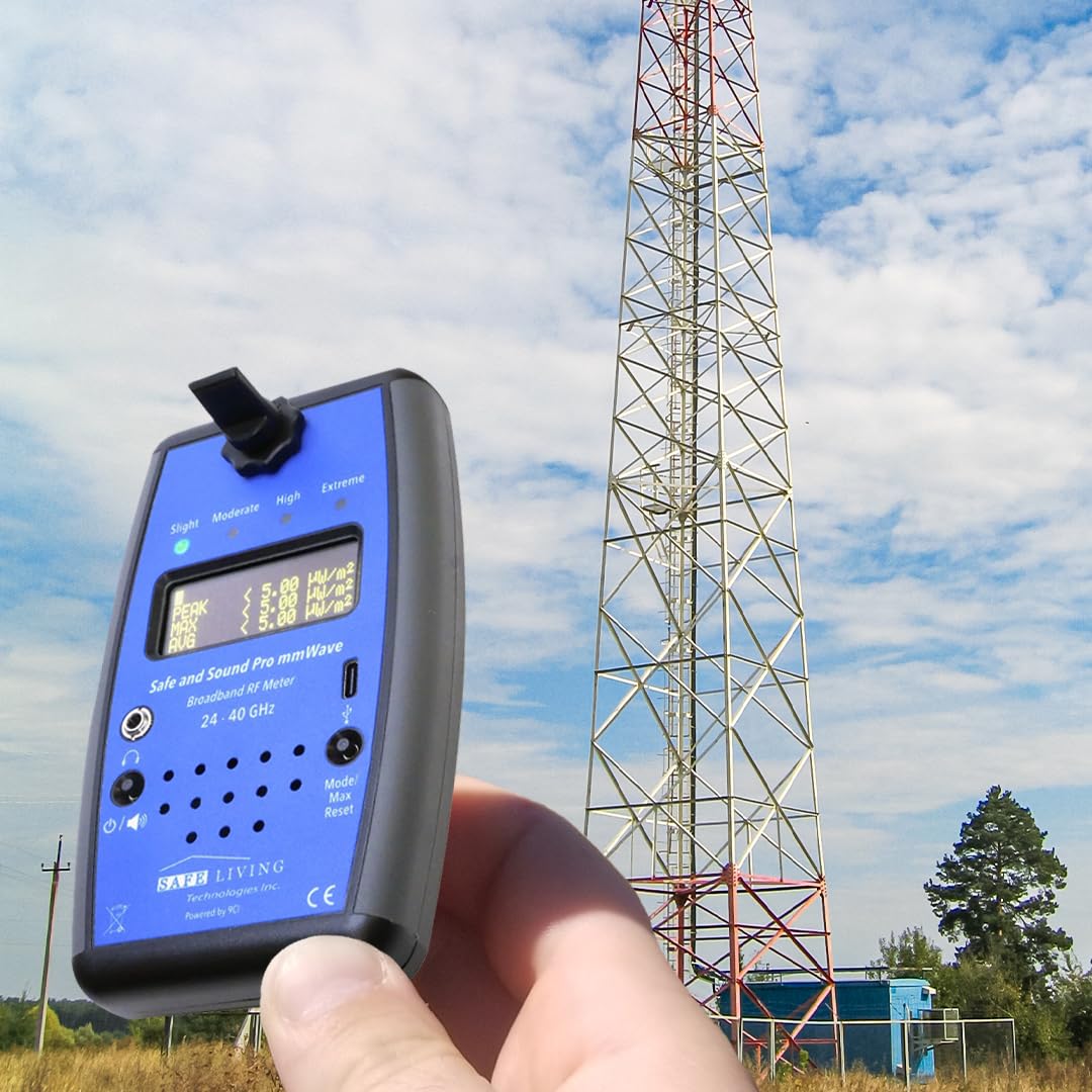 Safe and Sound Pro mmWave Meter 20GHz-40GHz | High-Frequency RF Detector for EMF Safety Testing | Home, Office & Industrial Use by Safe Living Technologies Inc