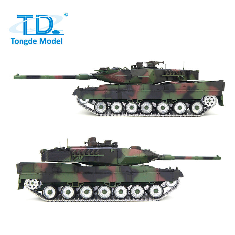 1/16 Tongde RC Battle Tank - German Leopard 2A7 Remote Control Military Panzer with 320° Rotation Barrel, Recoil & BB Shooting - DIY Hobby Model for Outdoor Play, War Simulation & Collectors