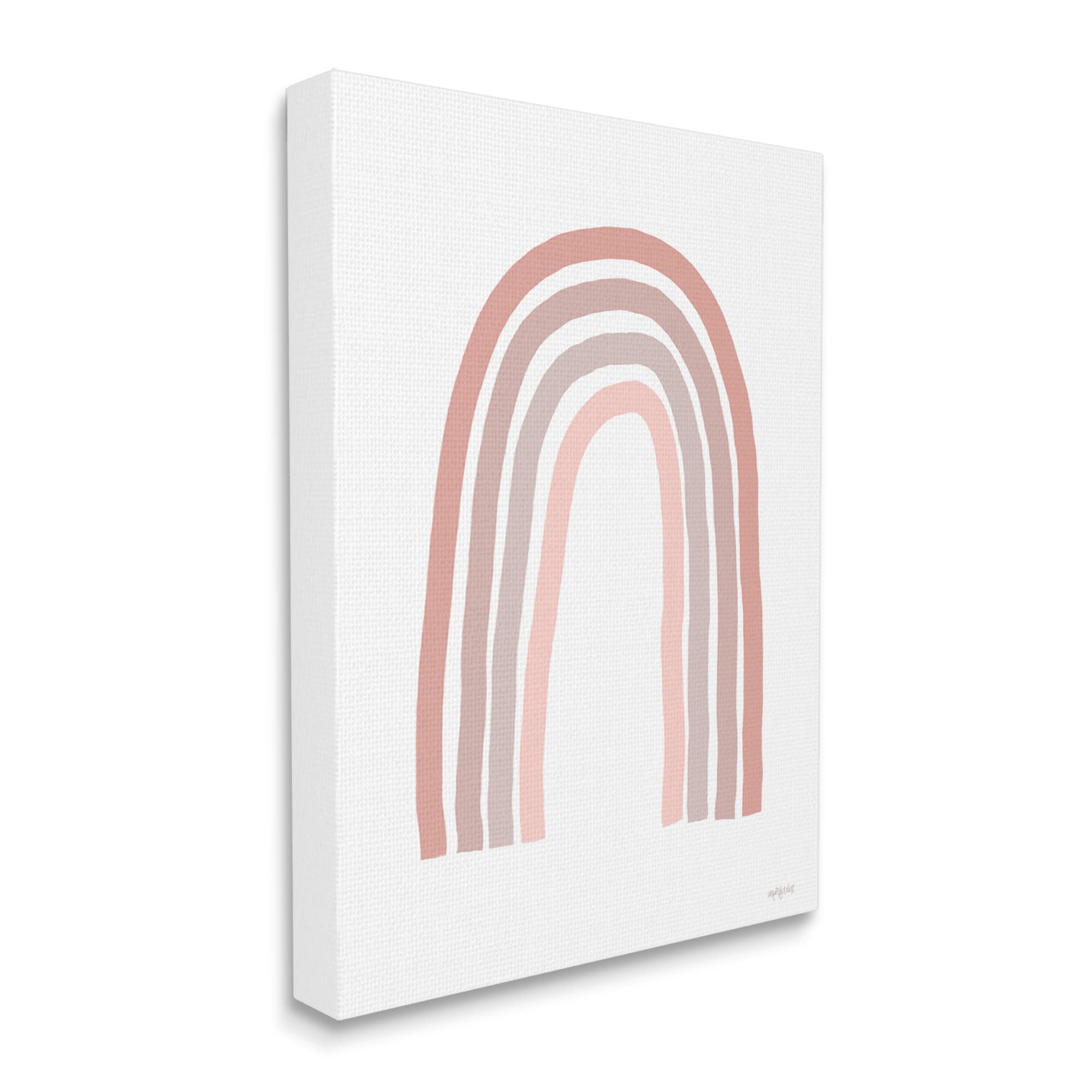 Stupell Industries Minimalist Rainbow Art Print - Pink Pastel Stripes Abstract Drawing by Imperfect Dust - Perfect for Nursery, Bedroom & Boho Home Decor