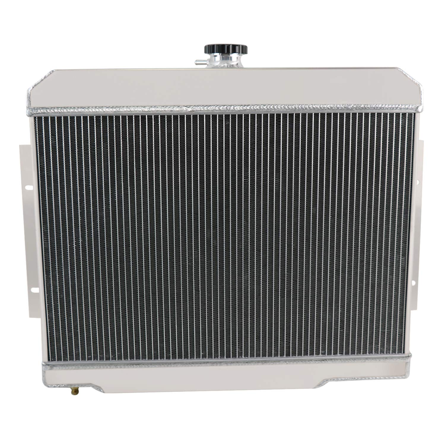 4 Row All Aluminum Radiator with Shroud & Fan Kit - Compatible with 1972-1986 Jeep CJ5, CJ6, CJ7 & Scrambler (4.2L L6 / 5.0L V8 Gas Engine) - Heavy Duty Cooling Upgrade for Off-Road & Hot Weather Driving