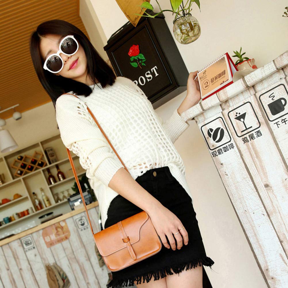 Women's Square PU Leather Crossbody Bag - Mini Shoulder Purse for Travel, Shopping & Daily Use