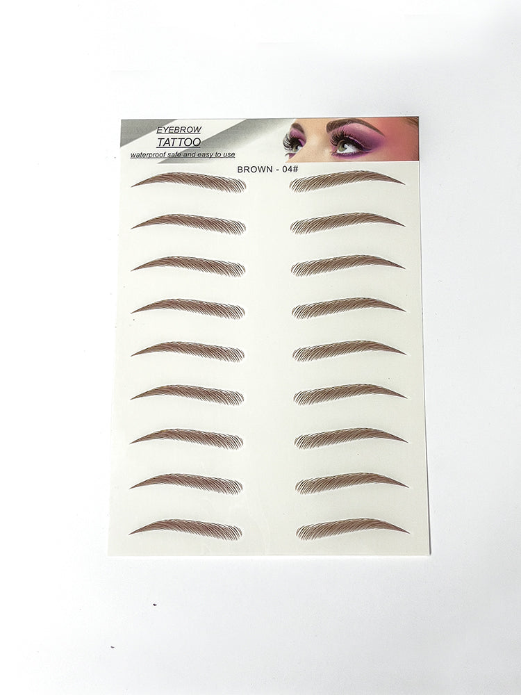 Permanent Eyebrow Tattoo Stencil Kit - Natural Brown #04 for Perfect Brows - DIY Microblading at Home, Salon & Professional Use
