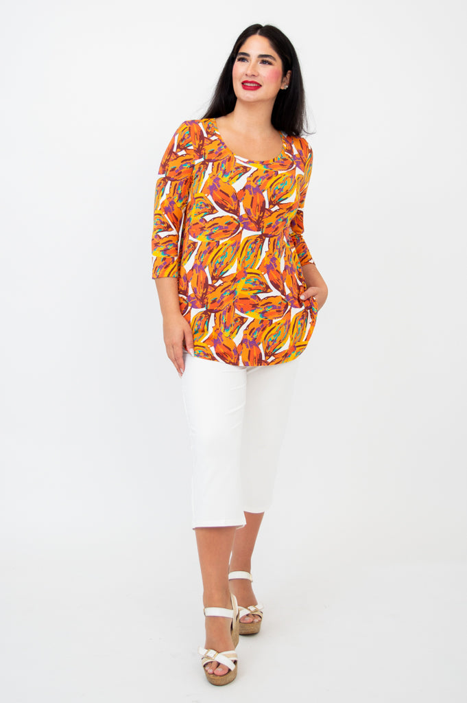 Jazz 3/4 Sleeve Top for Women - Soft Bamboo Fabric - Koko Style - Perfect for Yoga, Casual Wear & Summer Outfits