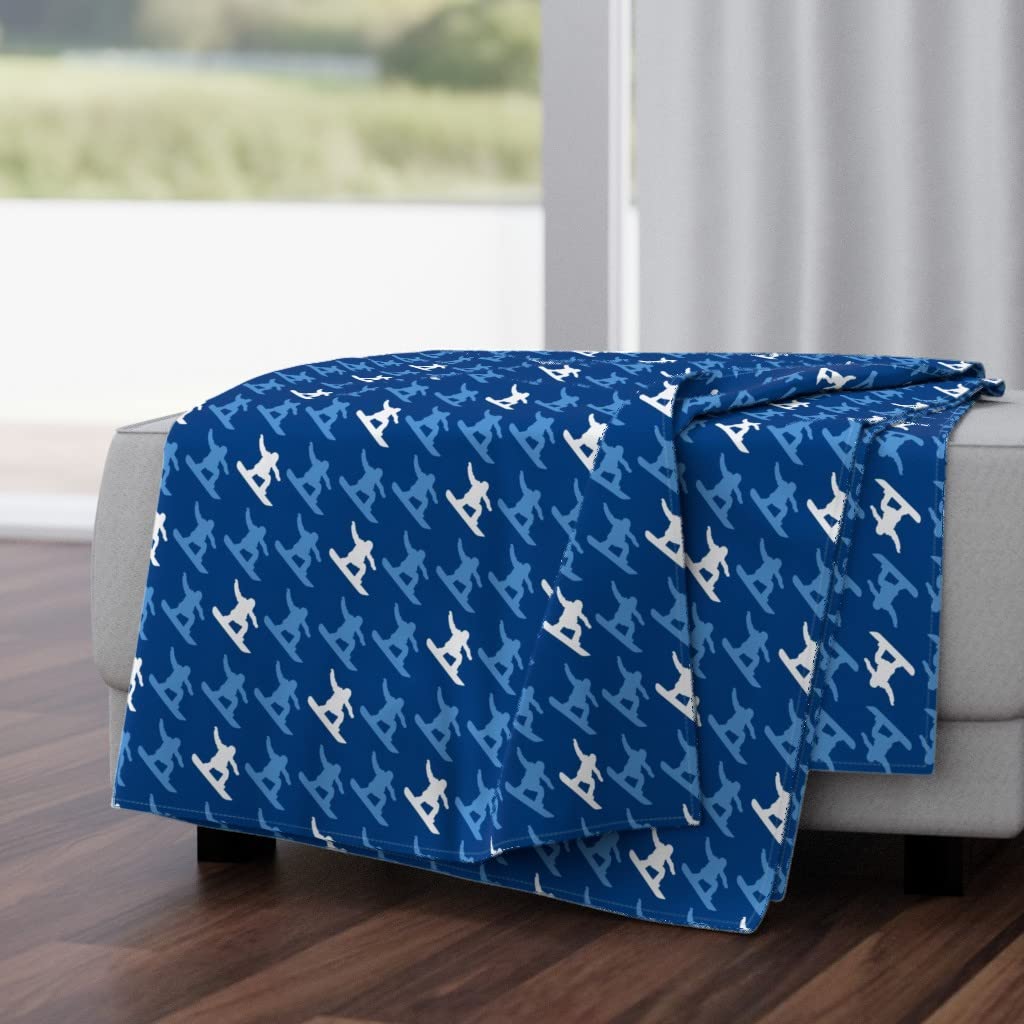 Luxe Velvet Throw Blanket 50x70 Inches - Snowboarder Winter Sports Design | Soft Cozy Blanket for Kids Bedroom, Living Room & Winter Decor