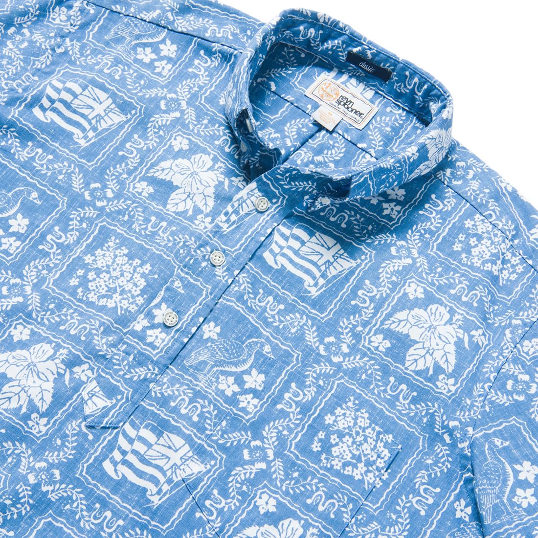 Reyn Spooner Men's Lahaina Sailor Classic Hawaiian Aloha Shirt - Breathable Pullover for Beach Vacation & Summer Outings