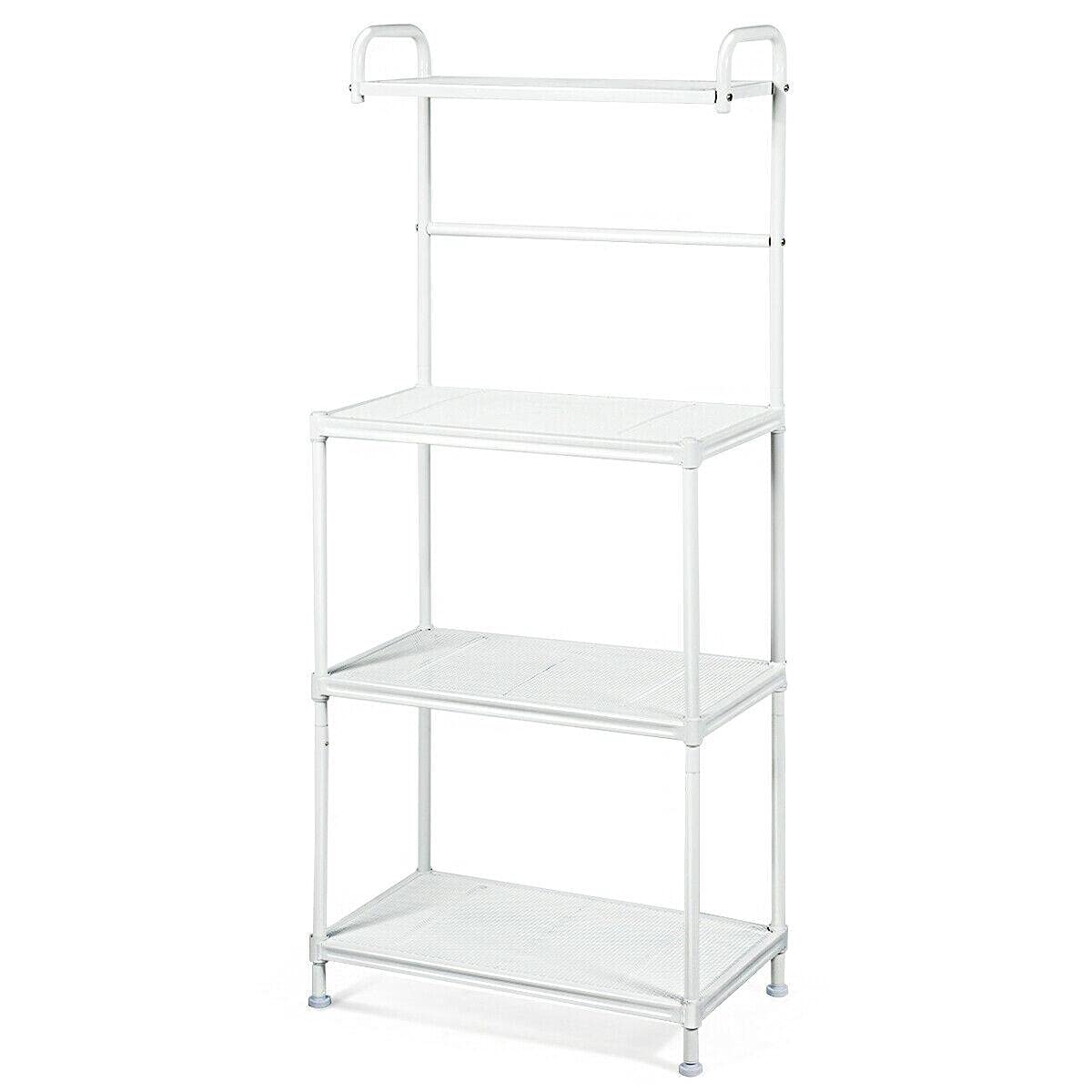 4-Tier Microwave Oven Rack - AWED Microwave Stand with Storage Organizer, Kitchen Shelf & Cart for Efficient Kitchen Accessories Storage - Perfect for Small Kitchens & Apartment Living