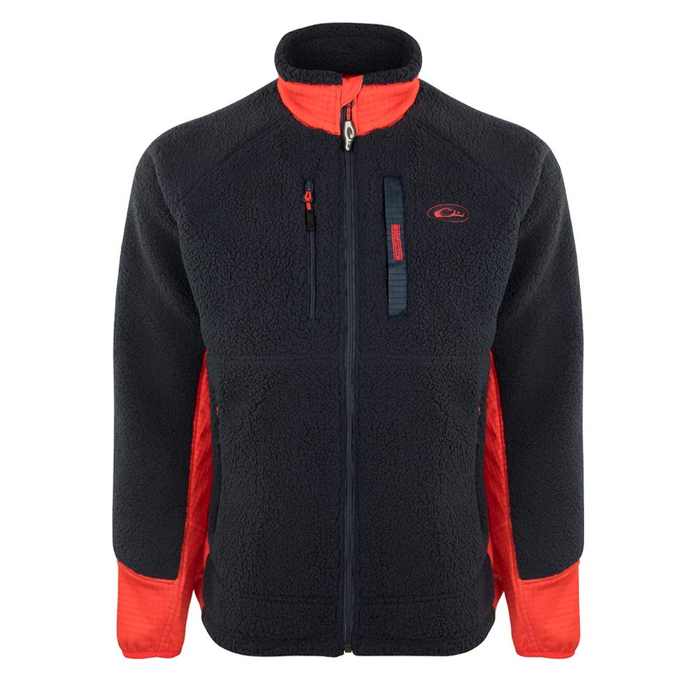 Drake Waterfowl Men's Sherpa Fleece Jacket - Warm Winter Coat for Hunting & Outdoor Activities