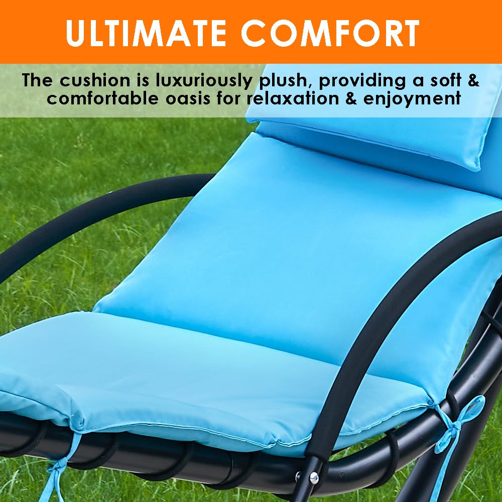 Replacement Cushion and Umbrella for Outdoor Hanging Lounge Chair - Chaise Hammock Chair Accessories | Perfect for Patio, Garden, and Poolside Relaxation