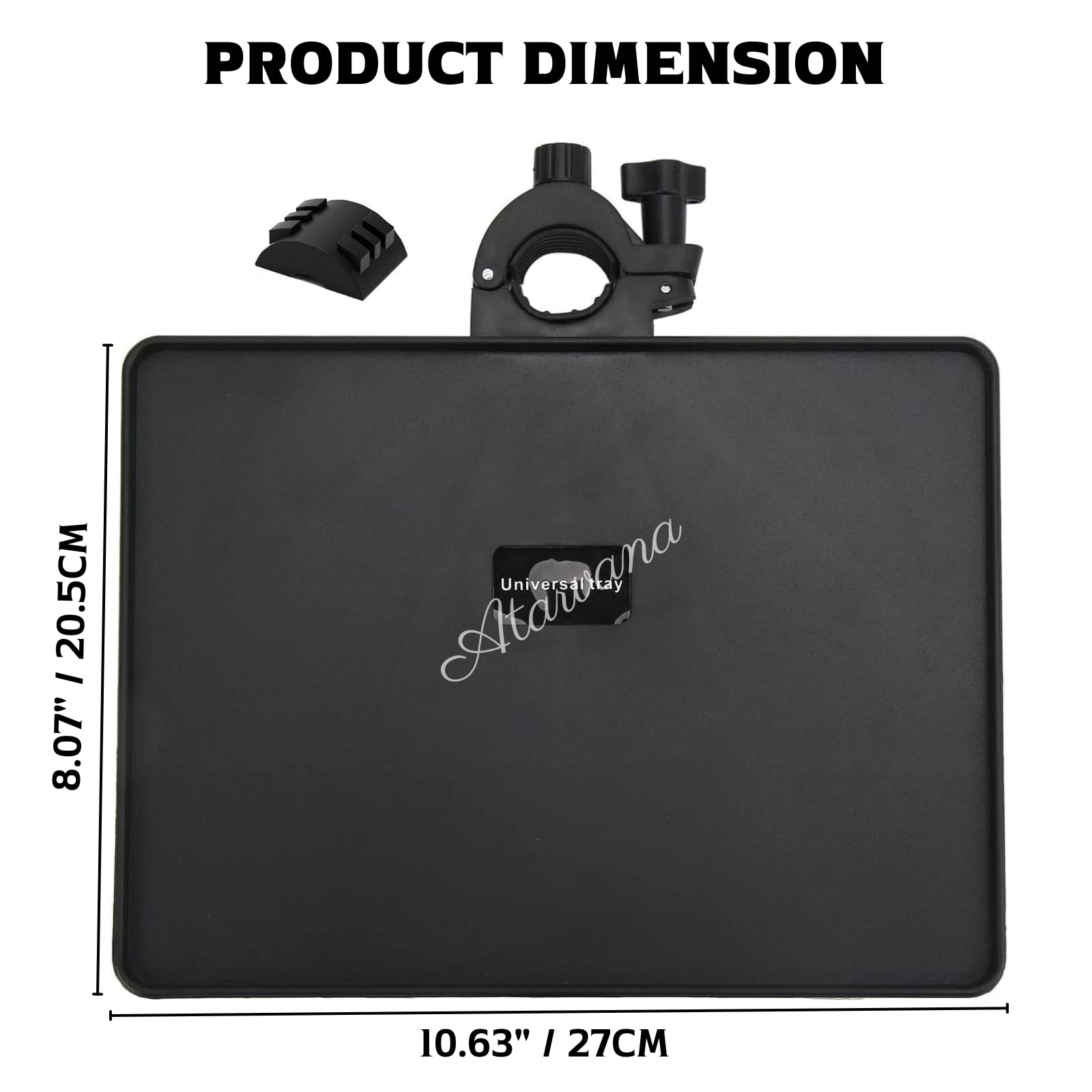 Universal Microphone Stand Tray - Adjustable Clamp-On Utility Shelf for Sheet Music, Streaming & Recording | Durable Mic Stand Accessory for Live Performances, Karaoke, Studio Sessions & Music Practice