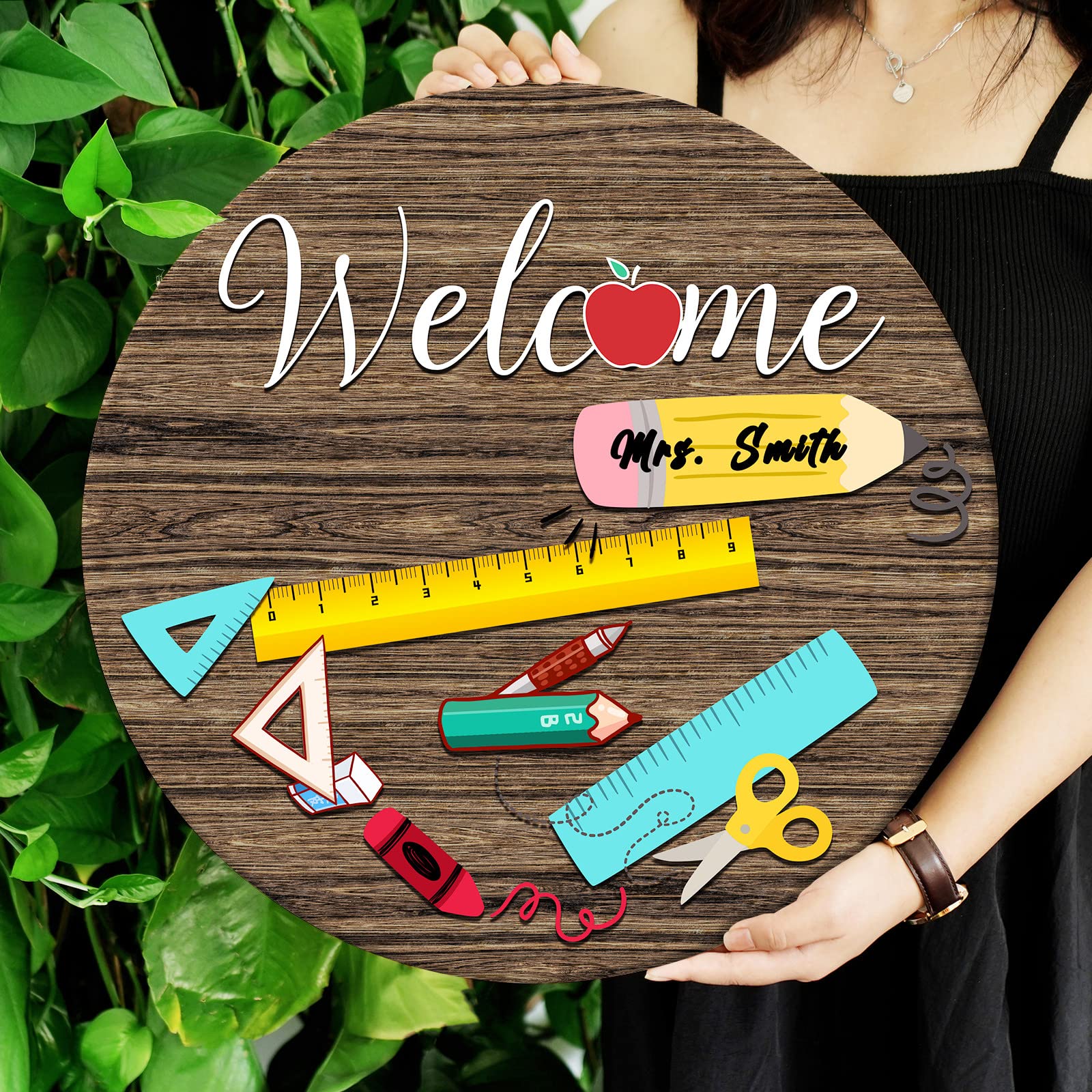 Personalized Teacher Door Signs - Custom Classroom Name Plaque, Welcome Sign for Teachers - Perfect for Elementary & Preschool Classroom Decor, Unique Gifts for Educators - Ideal for Back to School, Teacher Appreciation & Classroom Door Decoration