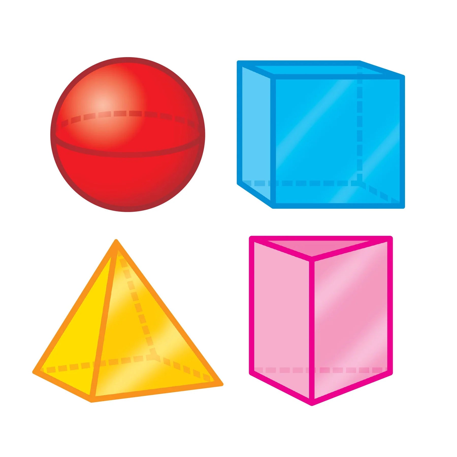 3D Shapes Mini Accents Variety Pack - 36 Colorful Geometric Cutouts for Classroom Decor, Bulletin Boards & Learning Activities | Perfect for Teachers & Homeschooling