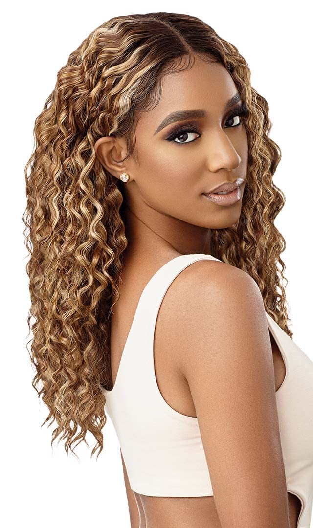 Outre Synthetic Melted Hairline HD Lace Front Wig - MIABELLA (Jet Black) | Natural-Looking Hair Replacement for Everyday Wear & Special Occasions