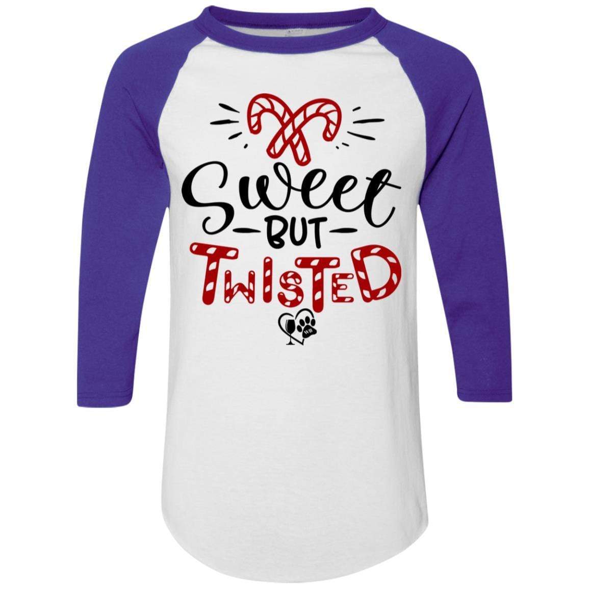 Sweet But Twisted Colorblock Raglan Jersey - Women's Long Sleeve Baseball Tee for Christmas & Holiday Parties - Cozy Casual Pullover for Festive Gatherings & Winter Outfits