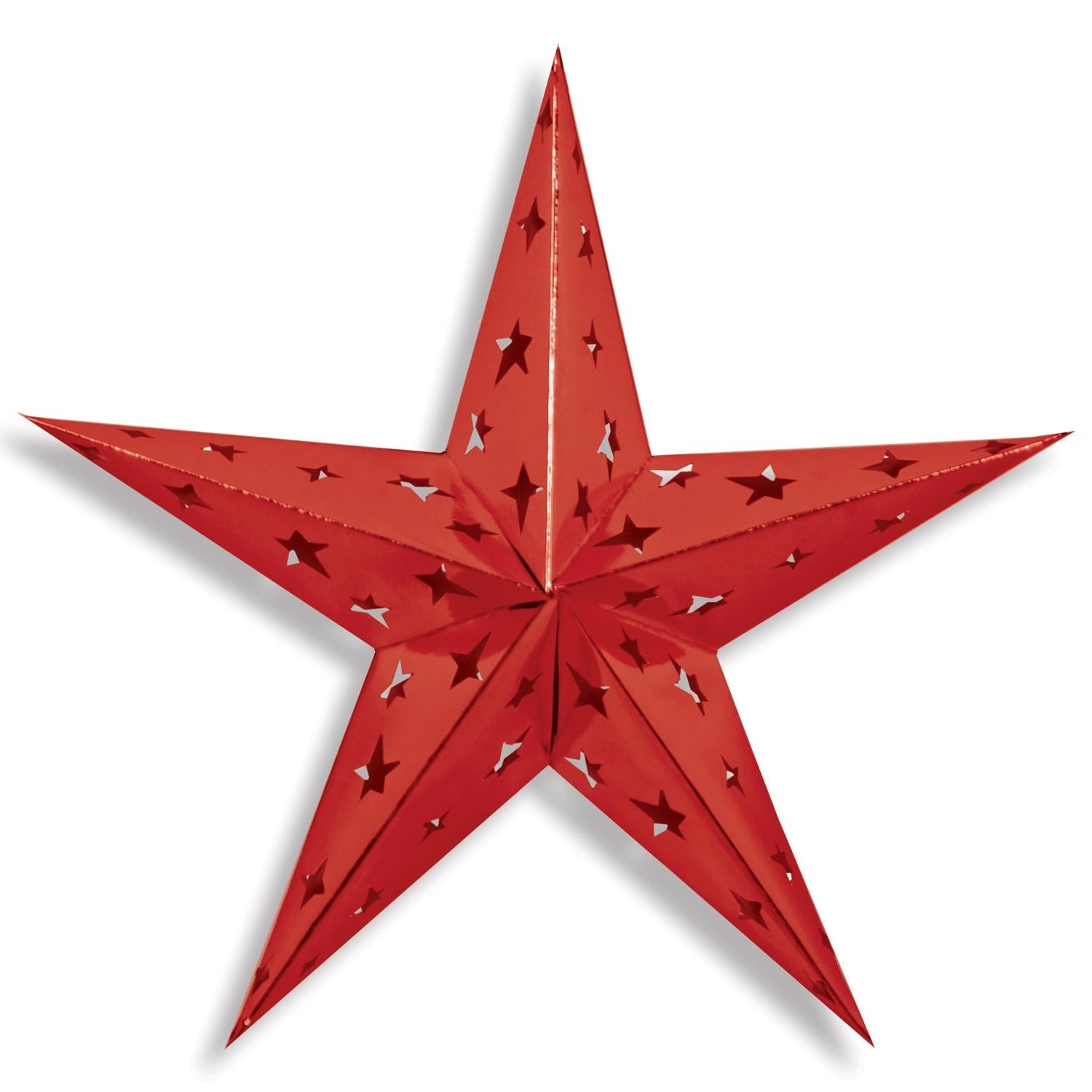 12 Pack Beistle 24 Inch Dimensional Foil Party Stars - Red - Perfect for Birthday Decorations, Christmas Parties & New Year Celebrations
