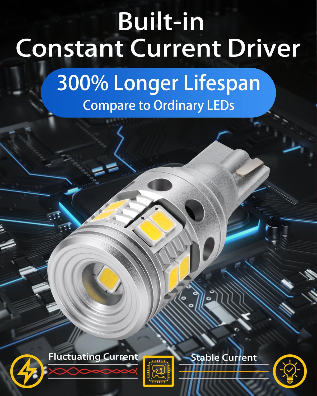921 LED Reverse Light Bulb - Super Bright 912 Backup Lamp W16W for Cars, Pickup Trucks - 6000K White, CAN-BUS Error Free, T15/T16 Plug & Play, 12V DC, 3200 Lumens (2-Pack) - Perfect for Night Driving, Parking & Enhanced Safety