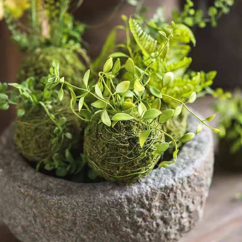 Premium Mossy Meadow Foam Ball - Natural Decorative Moss Ball for Home & Office Decor, Terrariums, Aquariums, and DIY Crafts - Perfect for Indoor Plant Displays, Wedding Centerpieces, and Zen Garden Decorations
