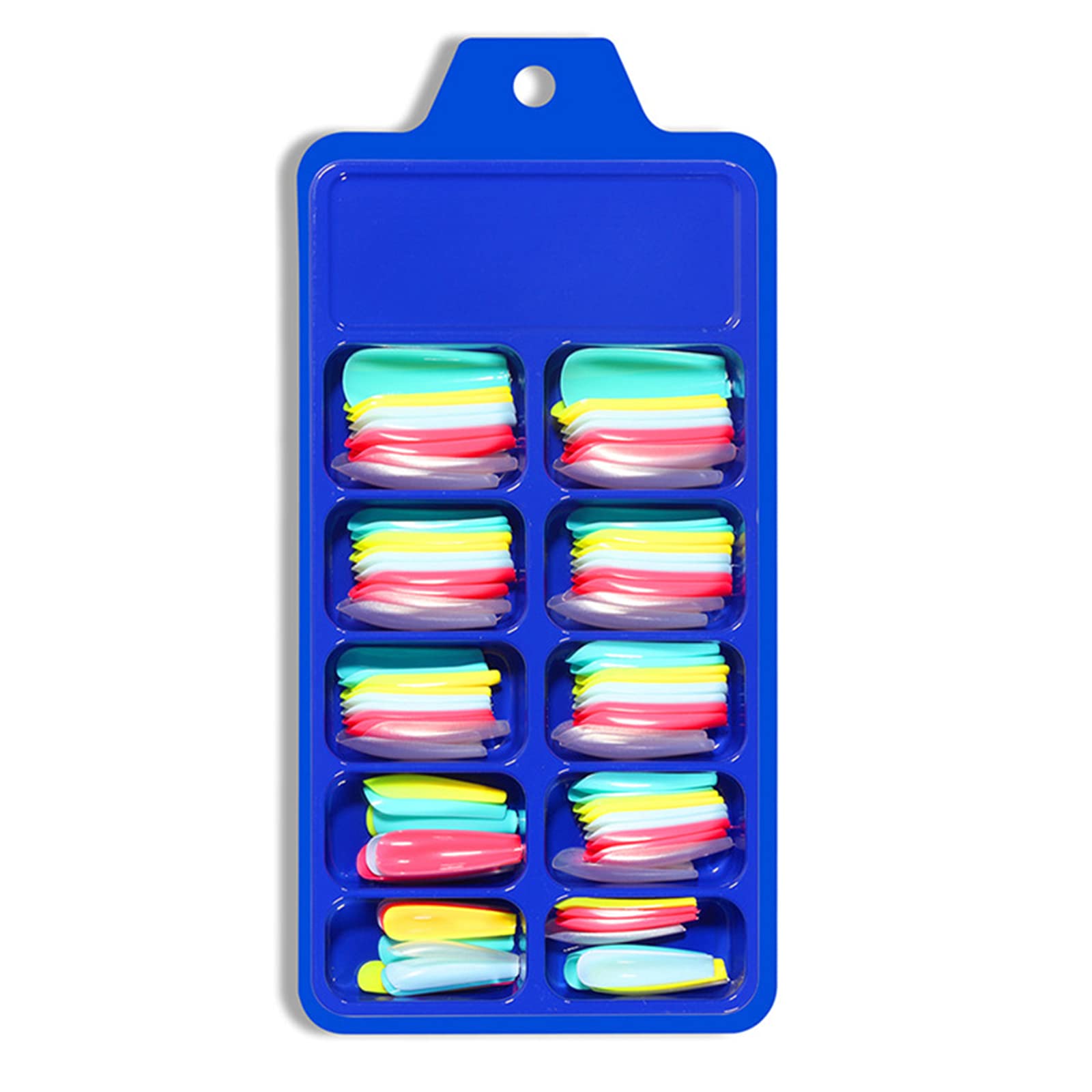 100PCS Clear Acrylic Nail Tips - Full Cover Fake Nails Coffin Ballerina Shape for Nail Salon & DIY Manicure - 13 Sizes Multicolor Set (Layfoo) - Perfect for Home Nail Art, Professional Salon Use and Party Glam Looks