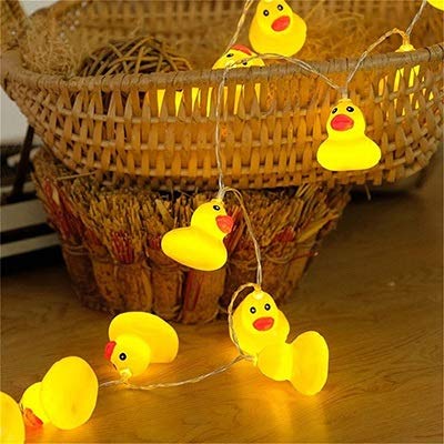 WYBFZTT-188 Battery Powered LED String Lights - 10/20/40 Yellow Duck Fairy Lights for Christmas, Wedding, Party & New Year Decorations (1.5m) - Perfect for Bedroom, Garden, Patio & Indoor/Outdoor Decor