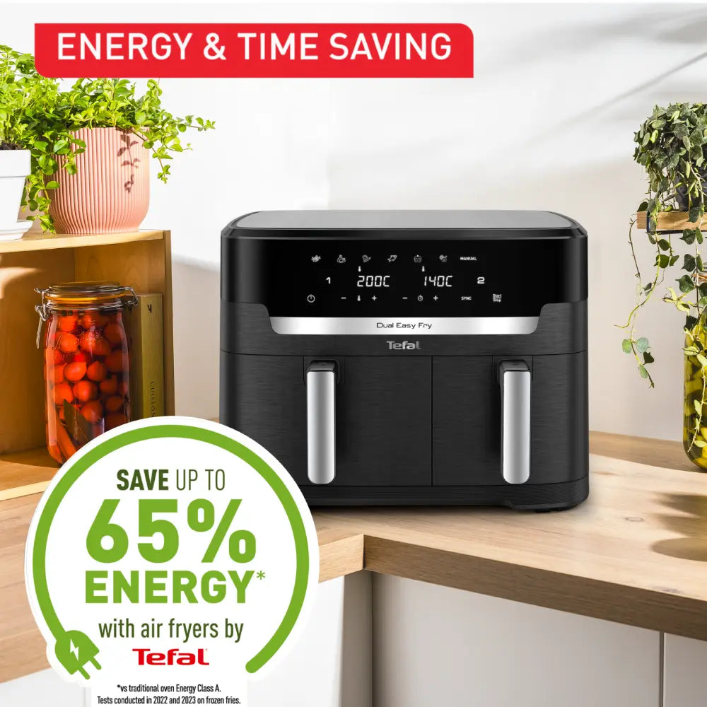 Tefal Dual Easy Fry XXXL 11L Air Fryer EY9428 - Large Capacity Digital Air Fryer for Healthy Cooking - Perfect for Family Meals, Snacks & Party Food