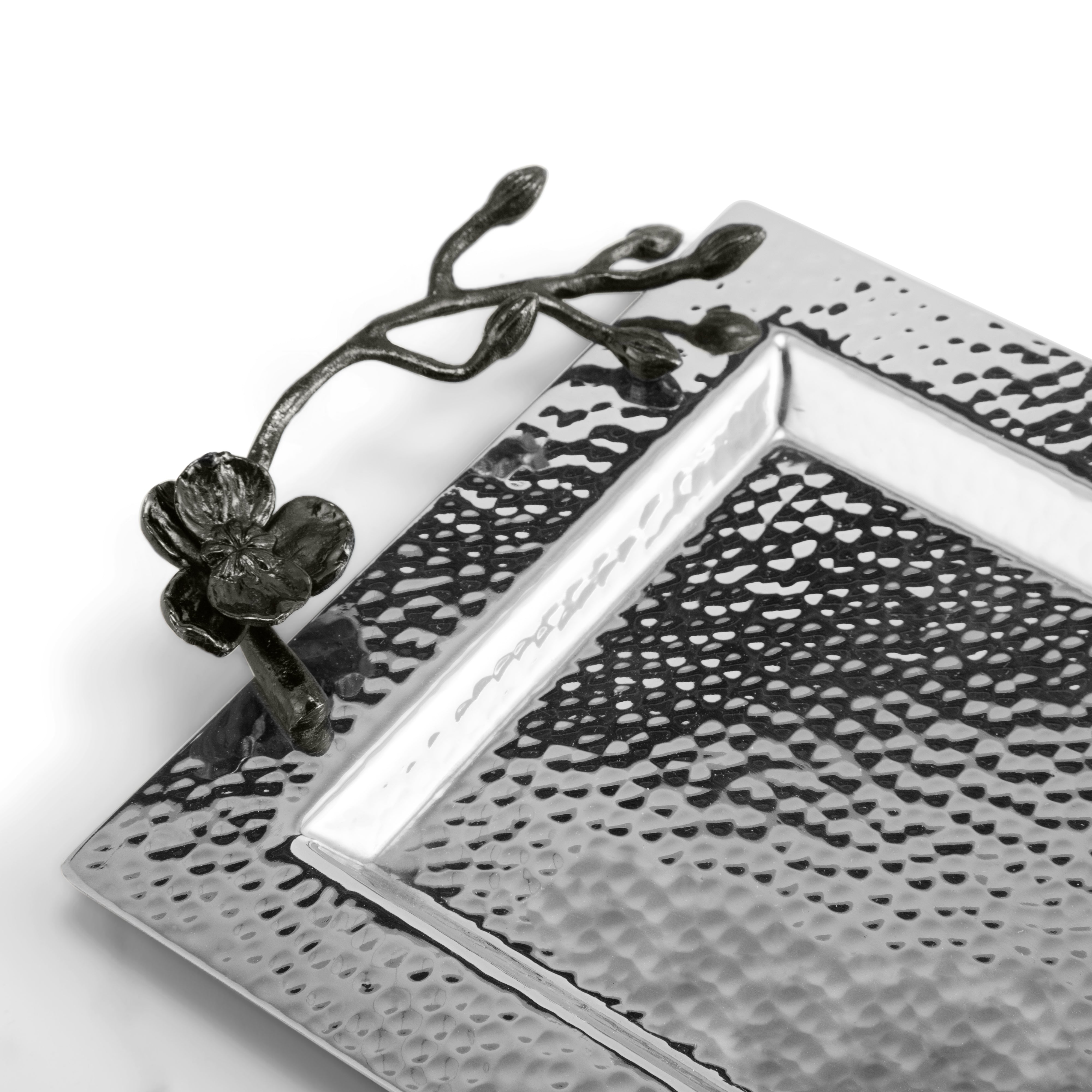 Black Orchid Vanity Tray - Elegant Jewelry Organizer for Dresser, Bathroom & Nightstand - Perfect for Rings, Earrings & Small Accessories