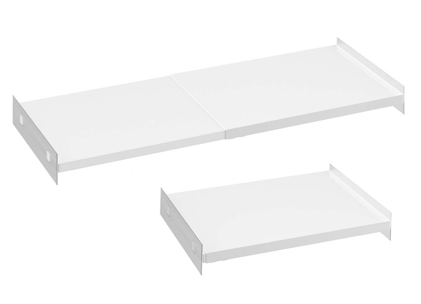 WEJIPP Heavy Duty Metal Closet Organizer Shelves - Expandable Tension Shelving Rack for Wardrobe, Cabinet, Pantry, Kitchen & Bathroom Storage - DIY Space Saving Shelf Divider (White, 2 Pack) - Perfect for Small Spaces & Home Organization
