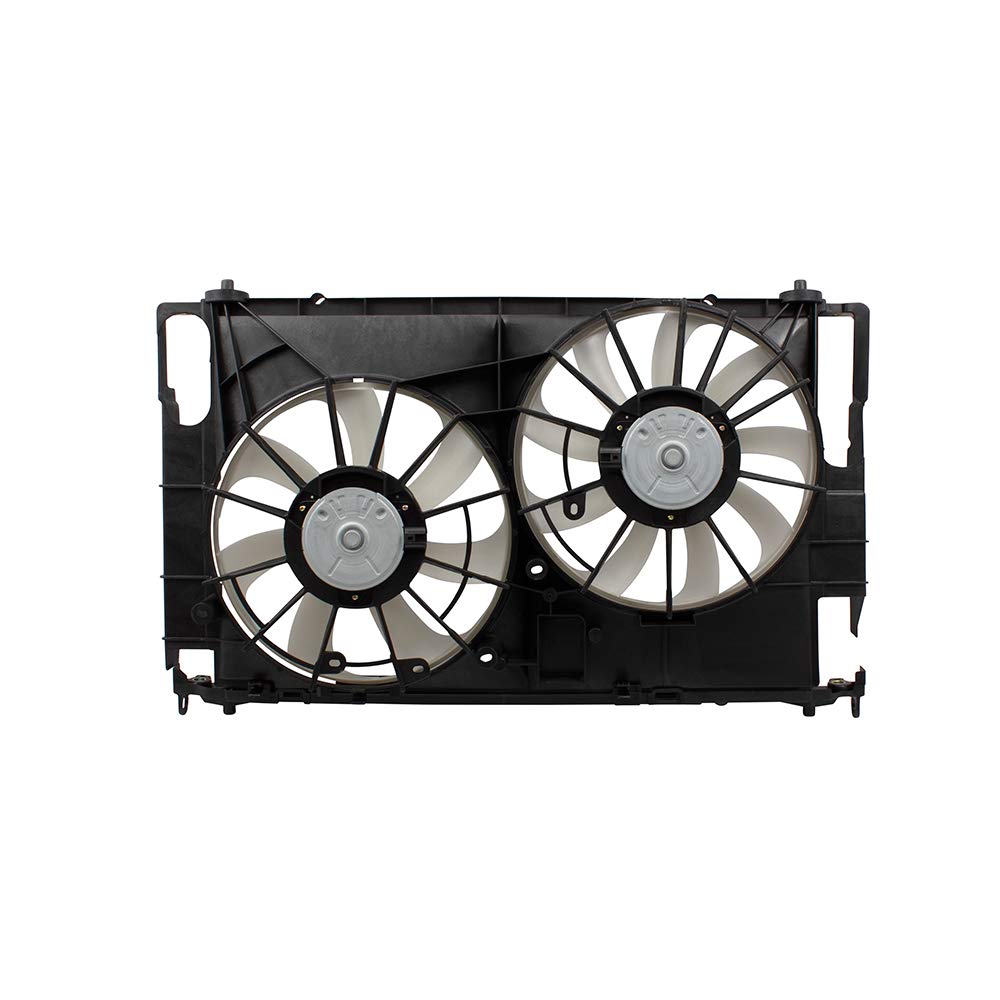 Brock Replacement Dual Radiator Condenser Cooling Fan Assembly for 2013-2018 Toyota RAV4 - Perfect for Engine Cooling & AC System Performance in Hot Weather & Off-Road Driving