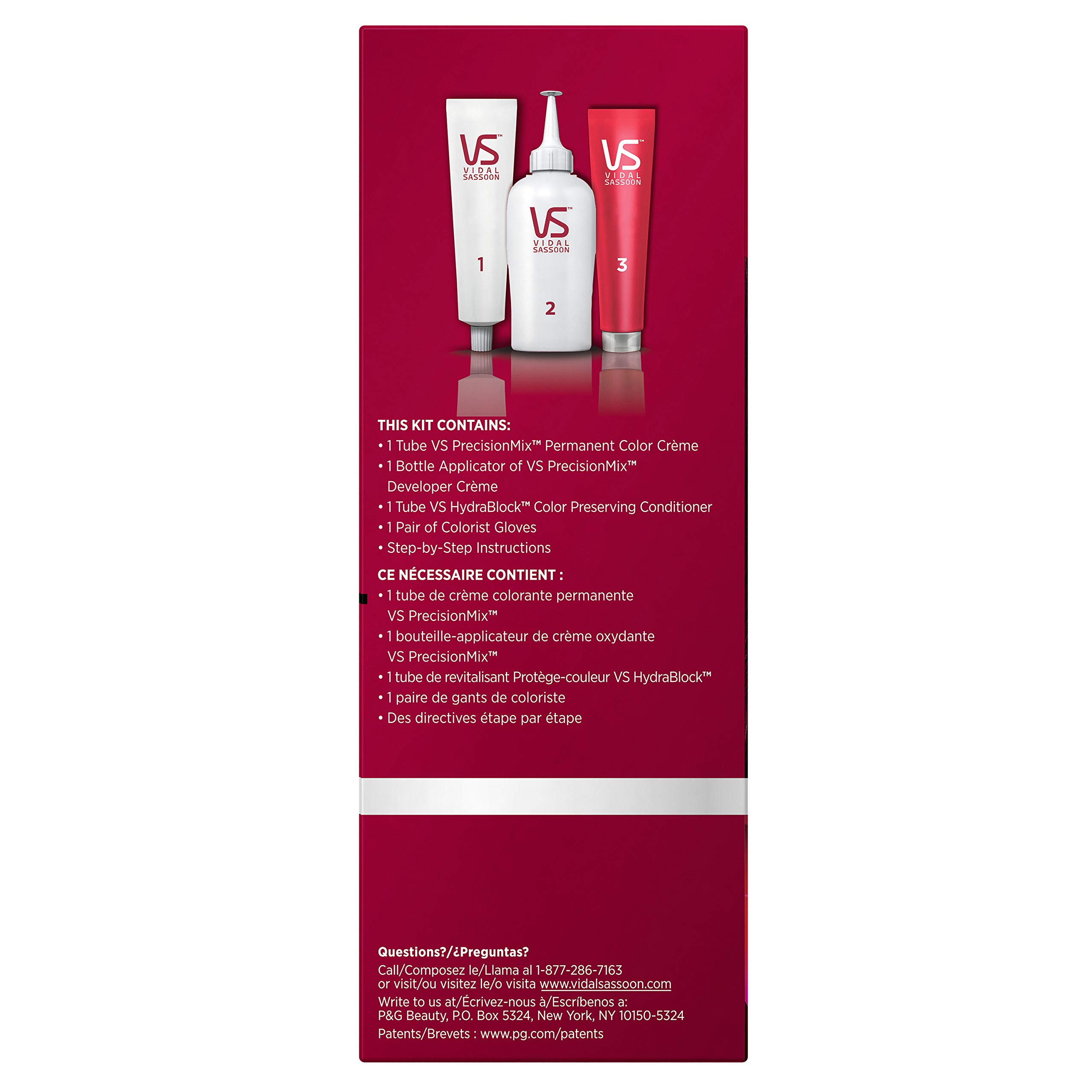 Vidal Sassoon Pro Series Permanent Hair Dye - 3VR Deep Velvet Violet Hair Color (1 Pack) | Long-Lasting Vibrant Color for Brunettes & Dark Hair | At-Home Salon Quality Hair Coloring