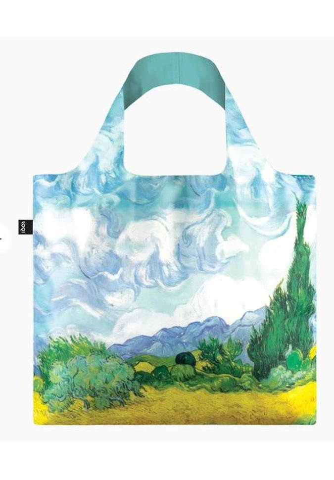 LOQI Reusable Shopping Tote Bag - Eco-Friendly Foldable Grocery Bag with 10 Stylish Prints - Perfect for Groceries, Travel & Beach