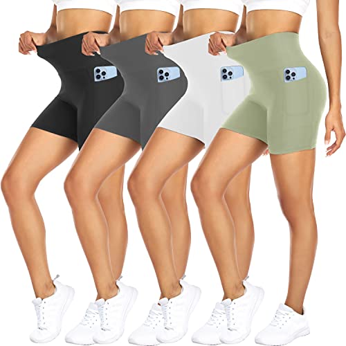 4 Pack Black/Grey/Light Green/White
