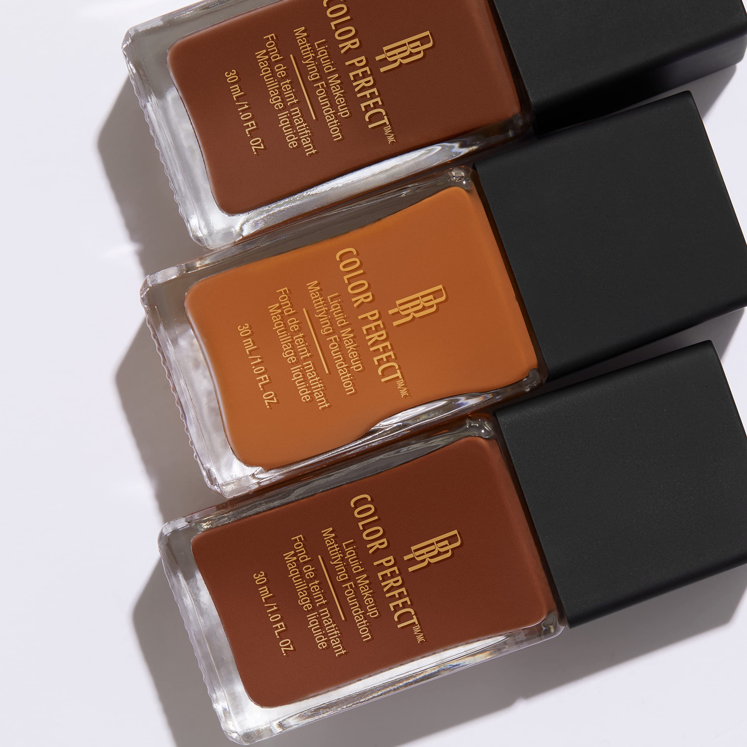 Black Radiance Color Perfect Liquid Make-Up Foundation - Deep Amber Shade, 1 Fl Oz - Full Coverage, Oil-Free Formula for Dark Skin Tones | Perfect for Daily Wear, Special Occasions & Professional Makeup Looks