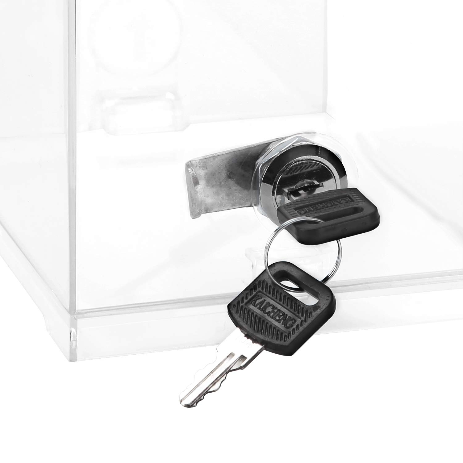 Amazon Basics Clear Ballot Box with Key Lock - Secure Voting Container for Elections, Events, and Community Polls