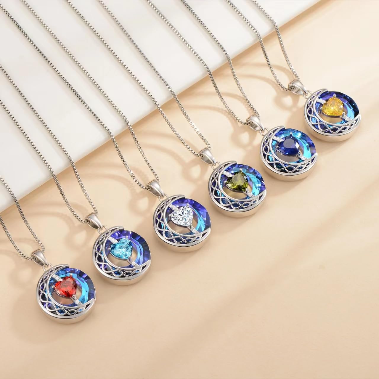 Blue Sapphire Necklace for Women - Moon Pendant Birthstone Jewelry in S925 Sterling Silver with Crystal | Elegant Gift for Wife, Girlfriend or Mom | Perfect for Birthday, Anniversary & Special Occasions