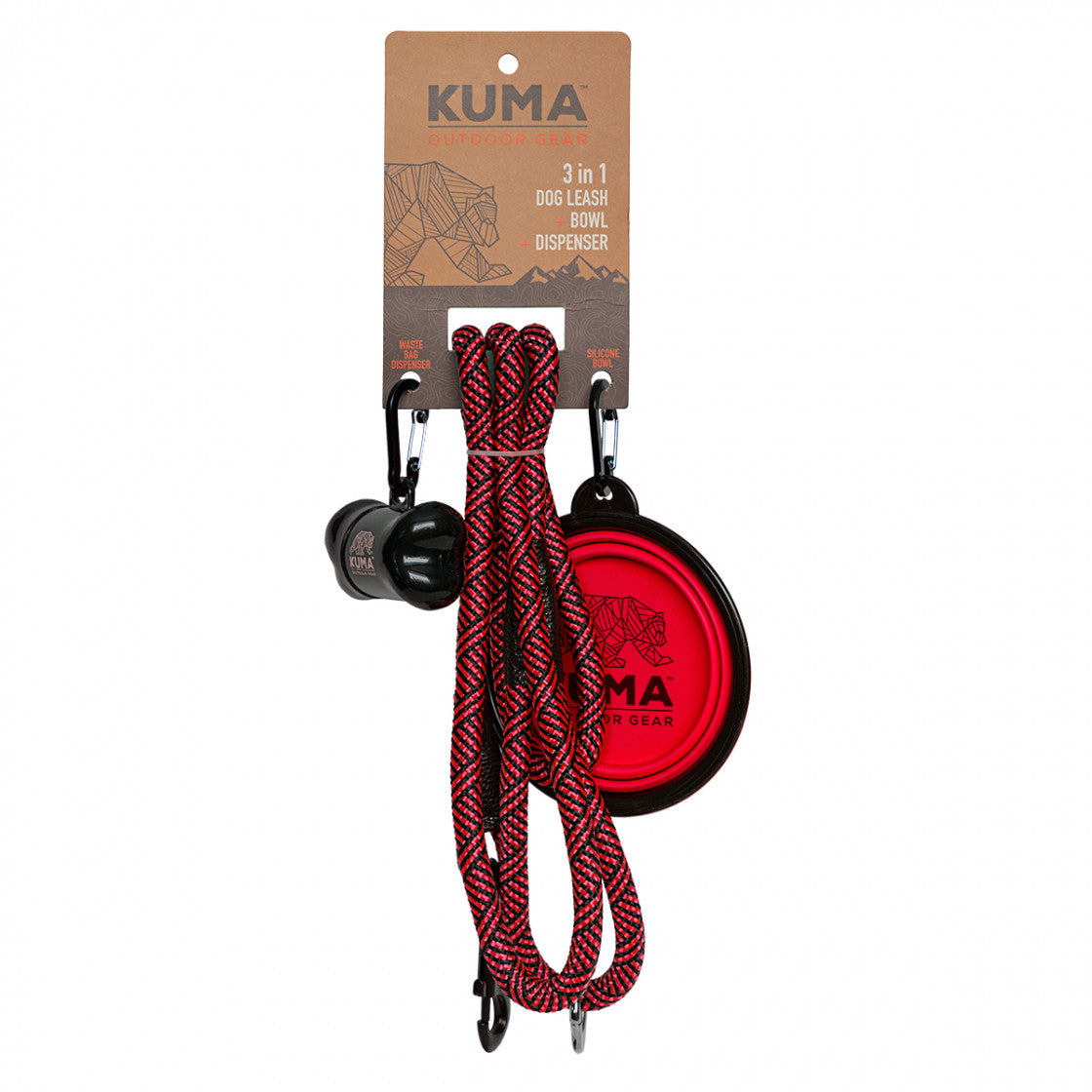 KUMA 3-in-1 Dog Leash - Retractable, Hands-Free & Reflective for Small Medium Large Dogs - Perfect for Walking, Running & Hiking with Your Pet