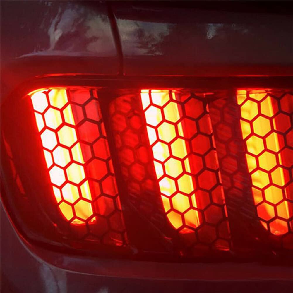Honeycomb Taillight Cover Stickers 6Pcs for Mustang 2015 - Car Exterior Decoration