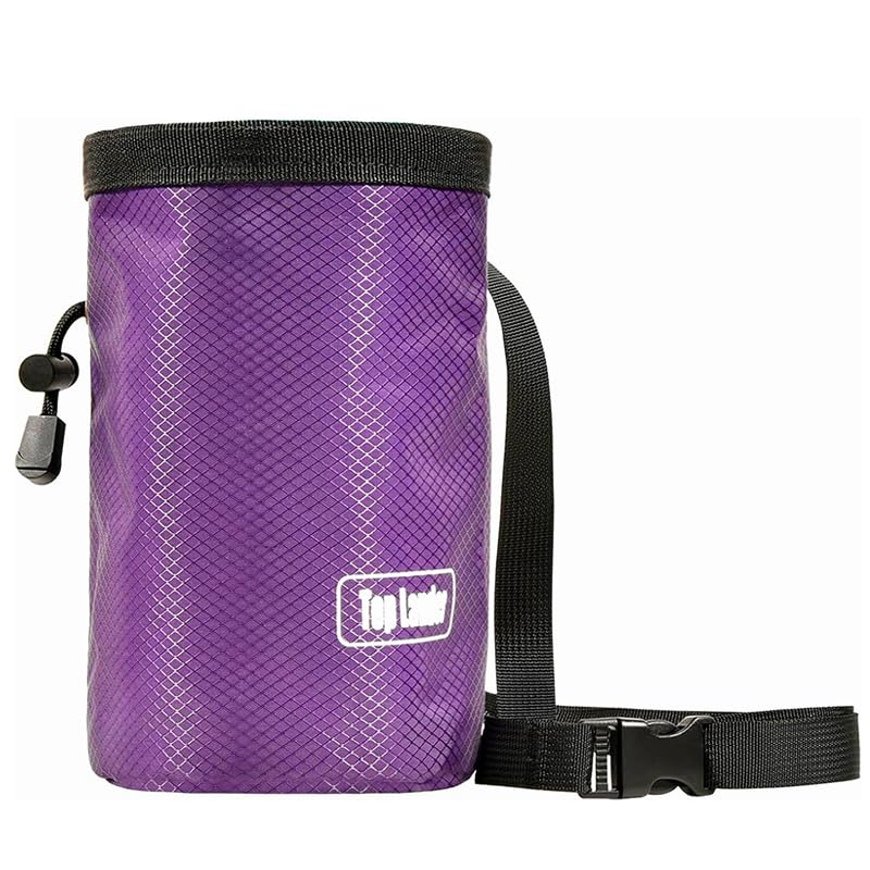 Premium Rock Climbing Chalk Bag with Drawstring - Lightweight Bouldering Chalk Bucket for Gym, Weightlifting & Crossfit Training - Ideal for Indoor/Outdoor Climbing, Gymnastics & Fitness Workouts