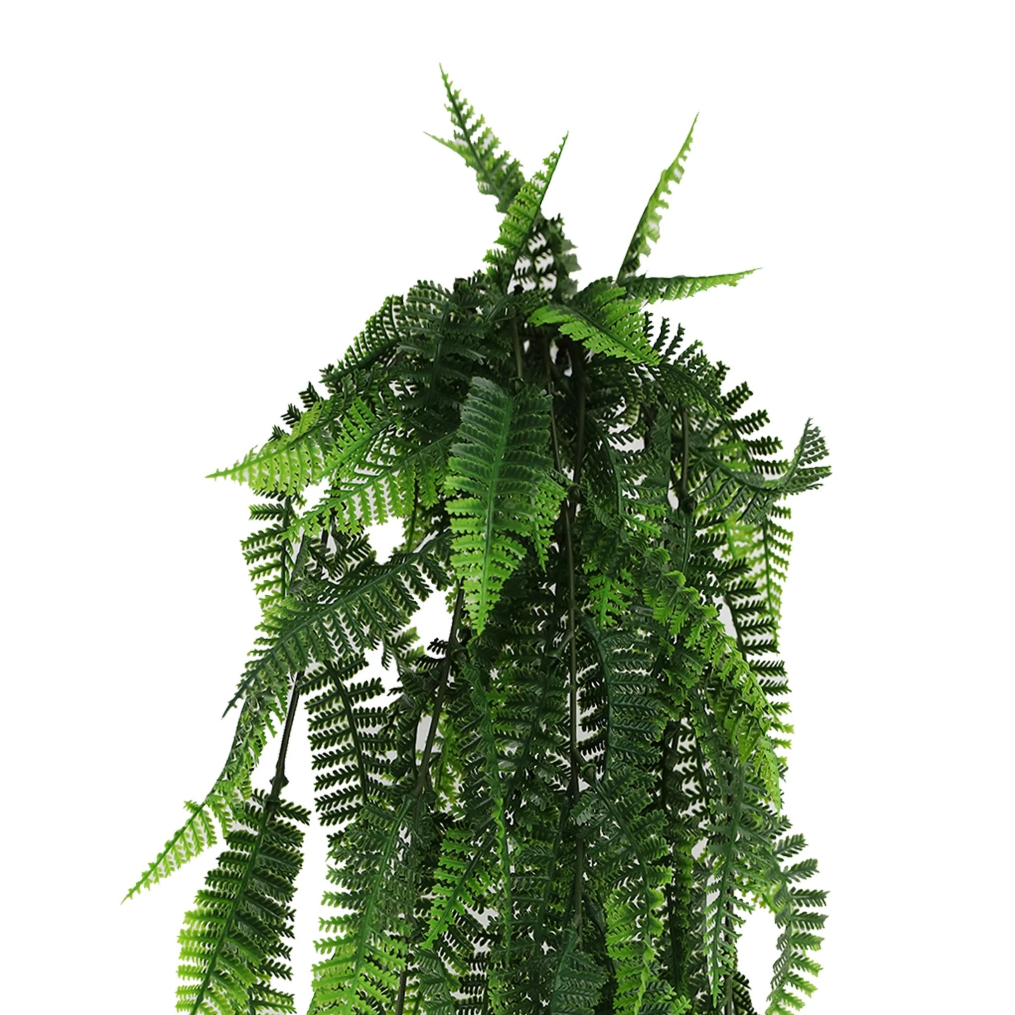 UV Resistant & Fire Rated Artificial Hanging Fern Garland - 18cm x 76cm Green Faux Plant Decor for Home, Office, Wedding & Outdoor Spaces