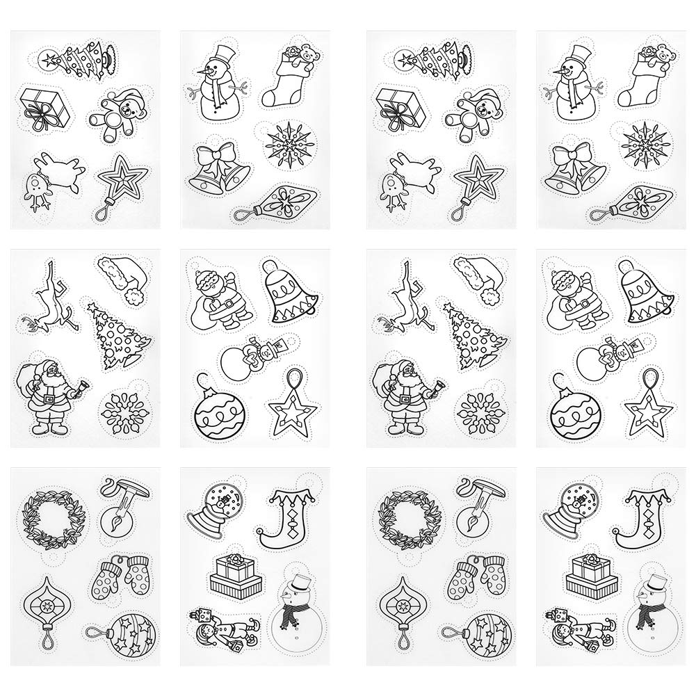 GLOGLOW Christmas Shrink Film Sheets - 12Pcs Small Patterned Heat Shrink Plastic for DIY Jewelry Making (Earrings, Bracelets, Keychains) - Perfect for Holiday Crafts & Gift Decorations