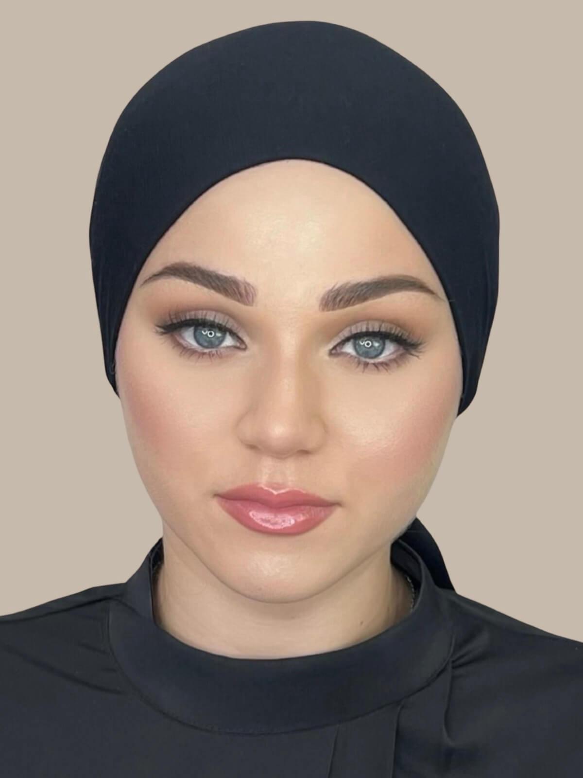 Black Muslim Hijab Tie Back Underscarf - Perfect for Daily Wear, Prayer, and Modest Fashion