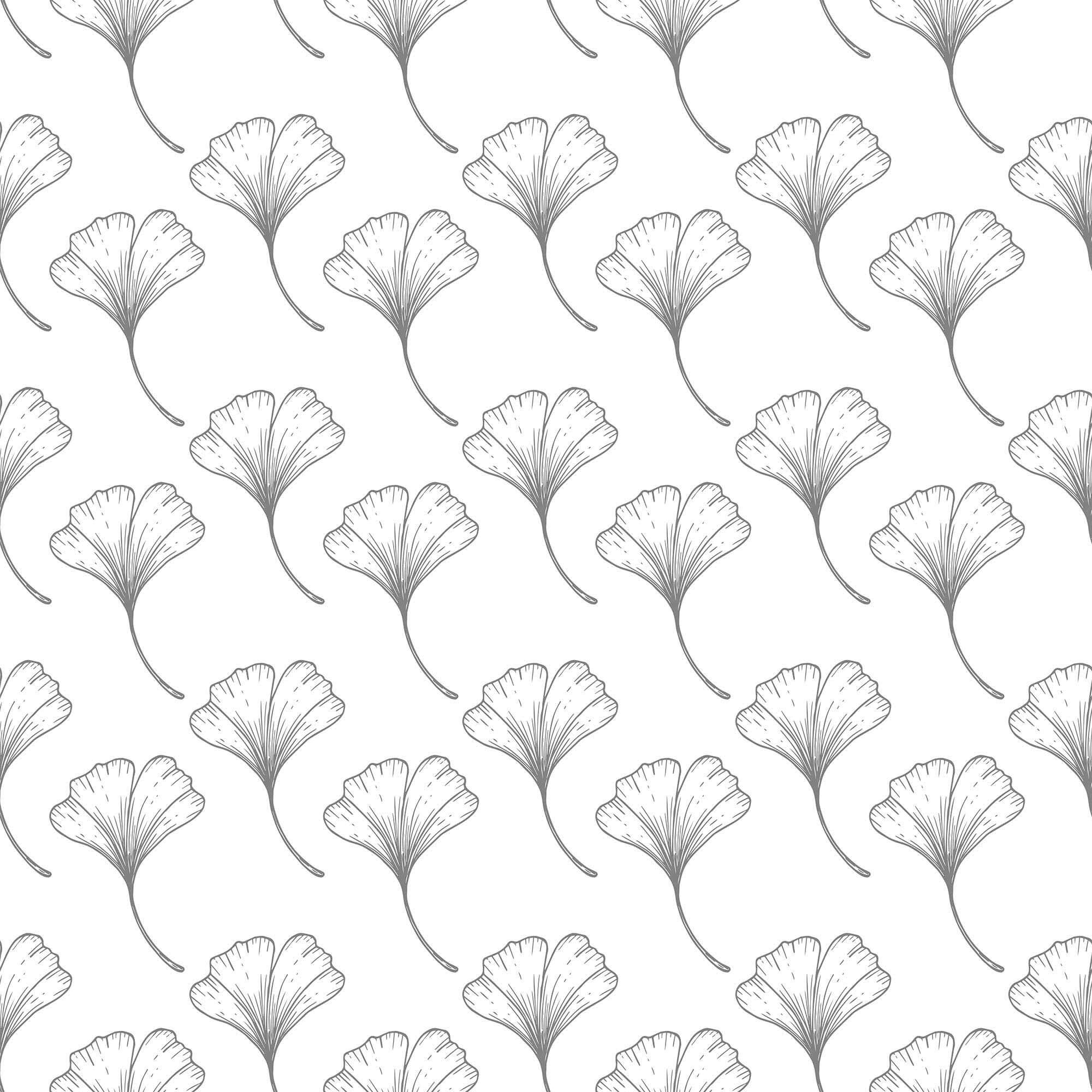 Black and White Floral Peel and Stick Removable Wallpaper - Self-Adhesive Decorative Wall Covering for Bedroom, Living Room, Office - Easy to Install & Remove - 1292
