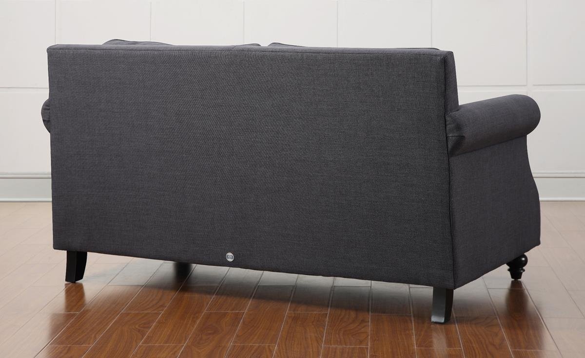 TOV Furniture Camden Linen Loveseat Sofa - Grey Modern Small Couch for Living Room, Apartment, Lounge & Office | Comfortable Two-Seater with Linen Upholstery