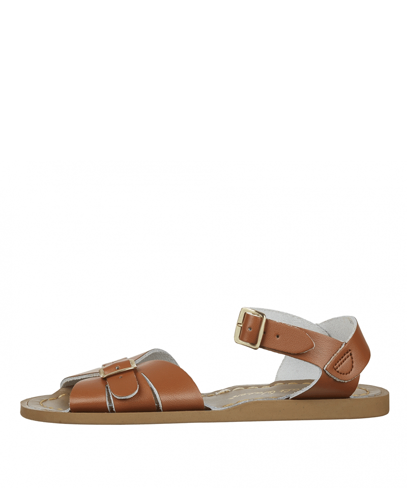 Classic Tan Saltwater Sandals for Women - Comfortable Leather Beach Sandals with Adjustable Buckle | Perfect for Summer, Vacation, Beach & Casual Outfits