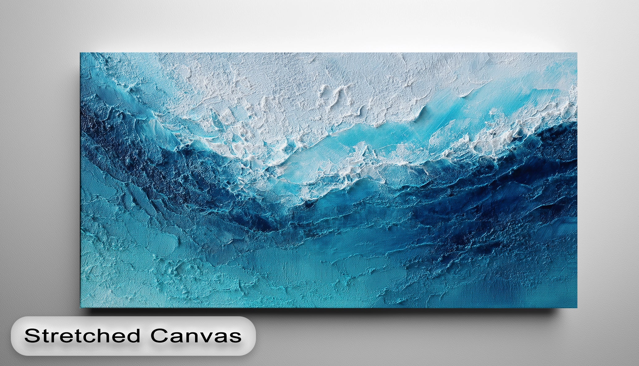 Abyssal Surge - Deep Blue Ocean Texture Canvas Print Wall Art | Modern Home & Office Decor | Perfect for Living Room, Bedroom, or Coastal Theme Interior Design