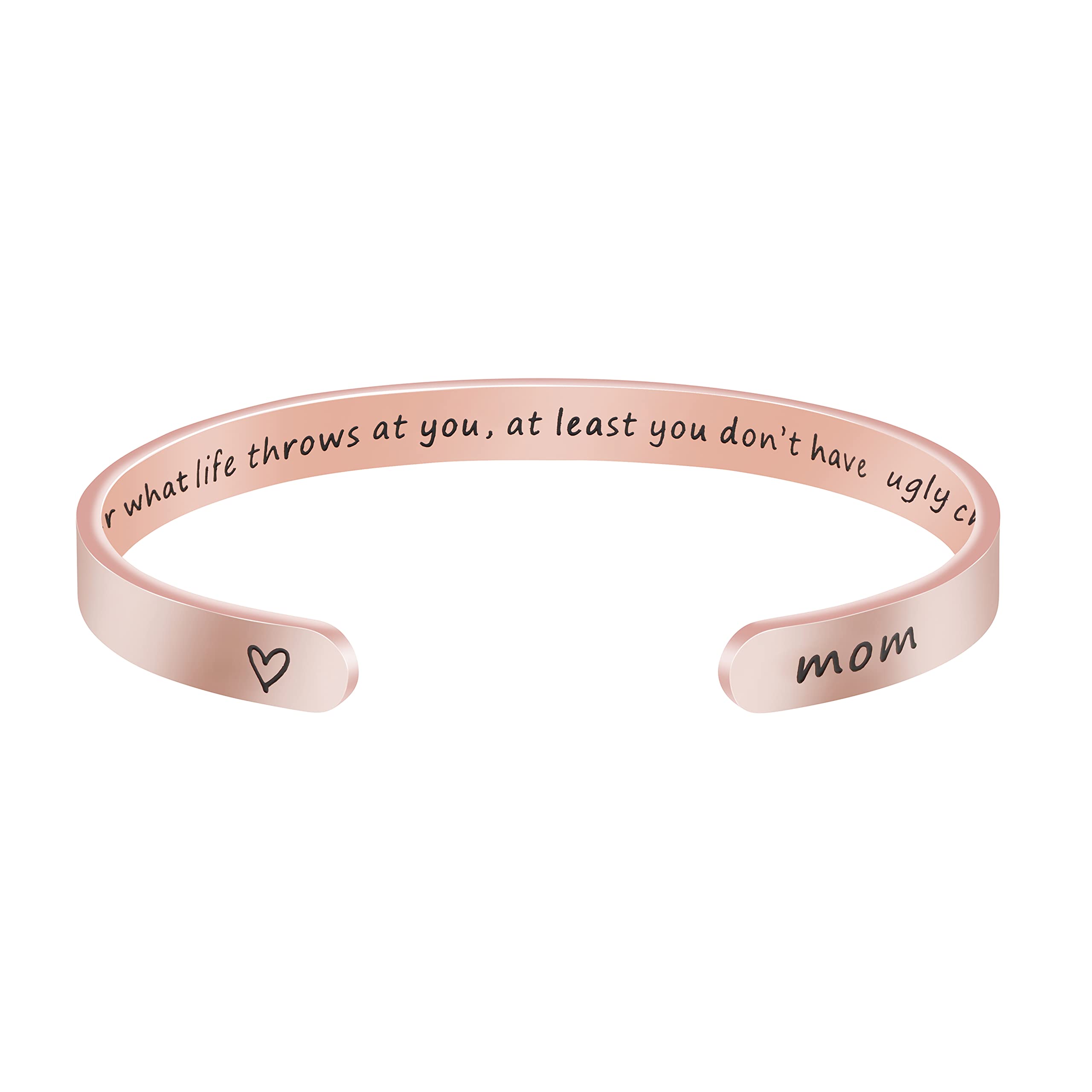 JoycuFF Stainless Steel Cuff Bracelet for Women - Elegant Christmas, Birthday & Thanksgiving Gift for Mom, Mother, Mummy - Meaningful Year Round Jewelry Gift for Her | Perfect for Holidays, Special Occasions & Everyday Wear