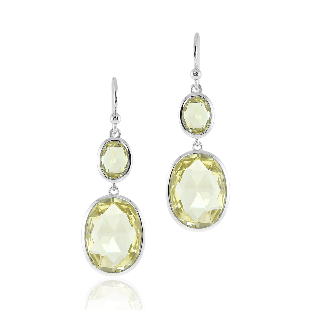 Lemon Quartz Raindrop Earrings - Elegant Dangle Earrings for Women, Perfect for Weddings, Parties & Everyday Wear
