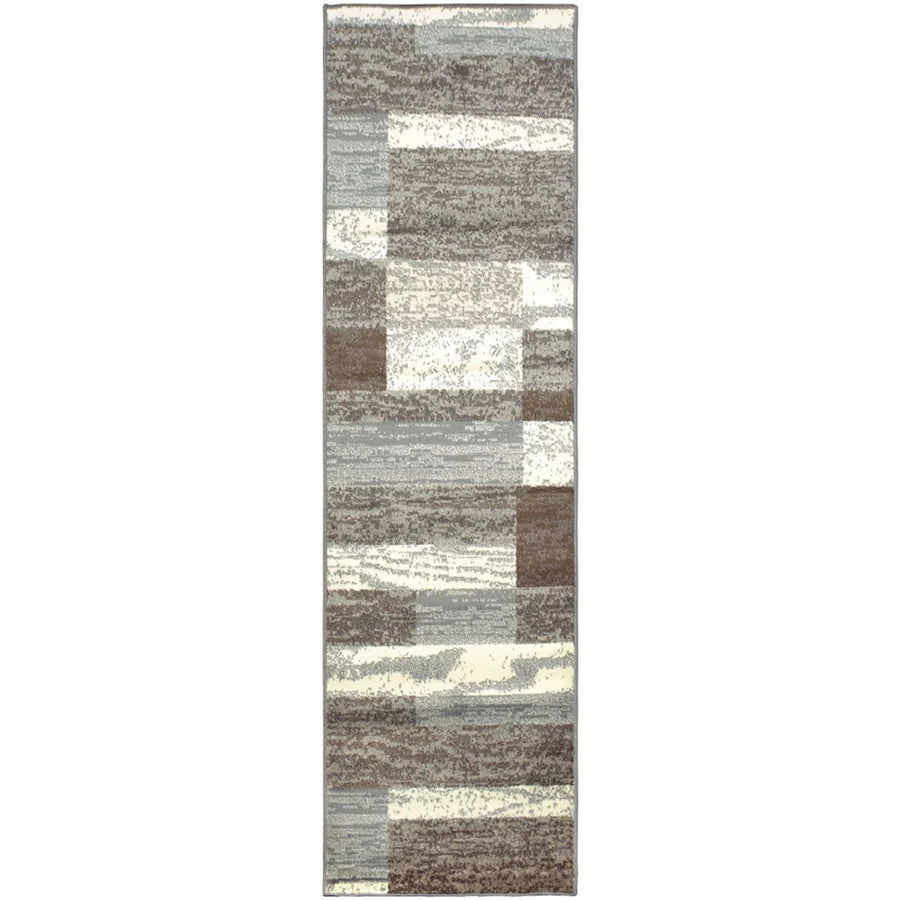 Stylish Rockwood Contemporary Geometric Patchwork Area Rug - Non-Slip Indoor Runner for Living Room, Bedroom & Office Decor