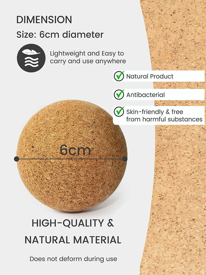 Premium Cork Massage Balls for Yoga, Myofascial Release & Trigger Point Therapy - Natural Eco-Friendly Yoga Accessories for Athletes & Physical Therapy