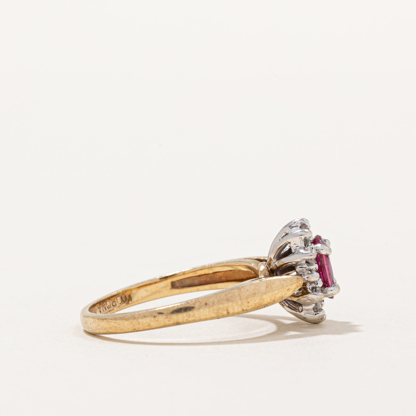 Exquisite Ruby & Diamond Halo Engagement Ring | 0.50ct Center Stone & 0.10ctw Halo | Size 6 | Perfect for Proposals, Anniversaries & Special Occasions