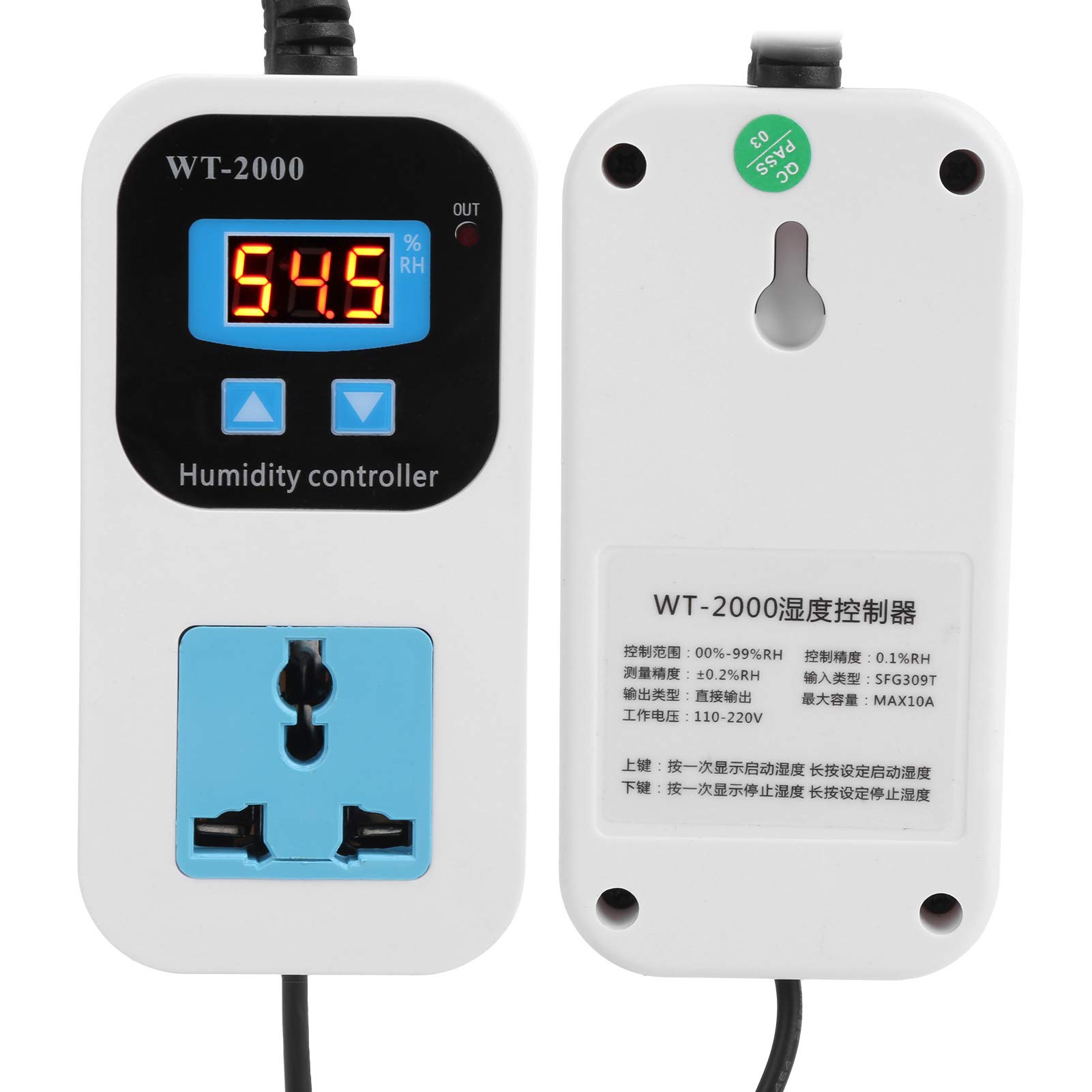 Digital Humidity Controller 0%-99% RH - Precise Humidity Regulator for Home Brewing, Fermentation, Wine Making & Curing - Ideal for Beer Brewing Kits, Mushroom Grow Tents, Cigar Humidors & Greenhouses